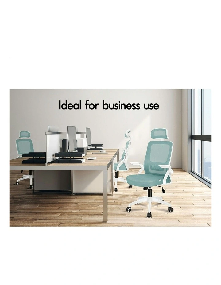 Mesh Office Chair in Cyan & White image 5