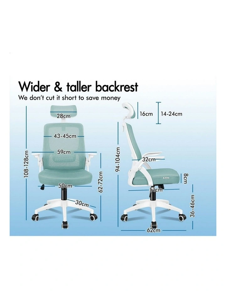 Mesh Office Chair in Cyan & White image 6