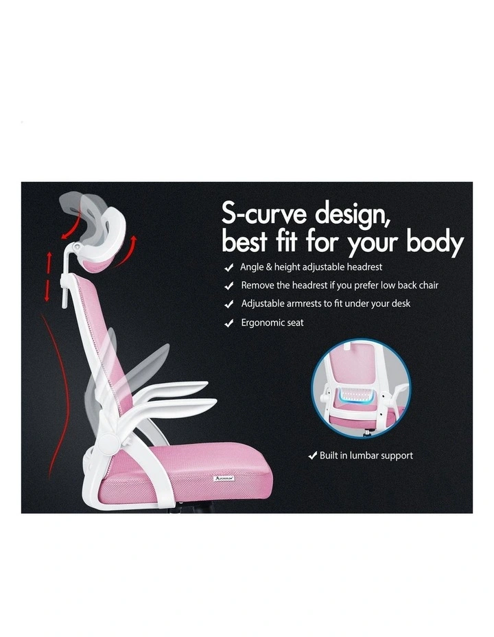 ALFORDSON Mesh Office Chair Pink/White image 2