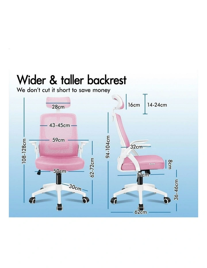 ALFORDSON Mesh Office Chair Pink/White image 6