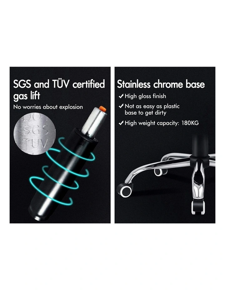 Lumbar Adjustable Recline Mesh Office Chair in Black image 7