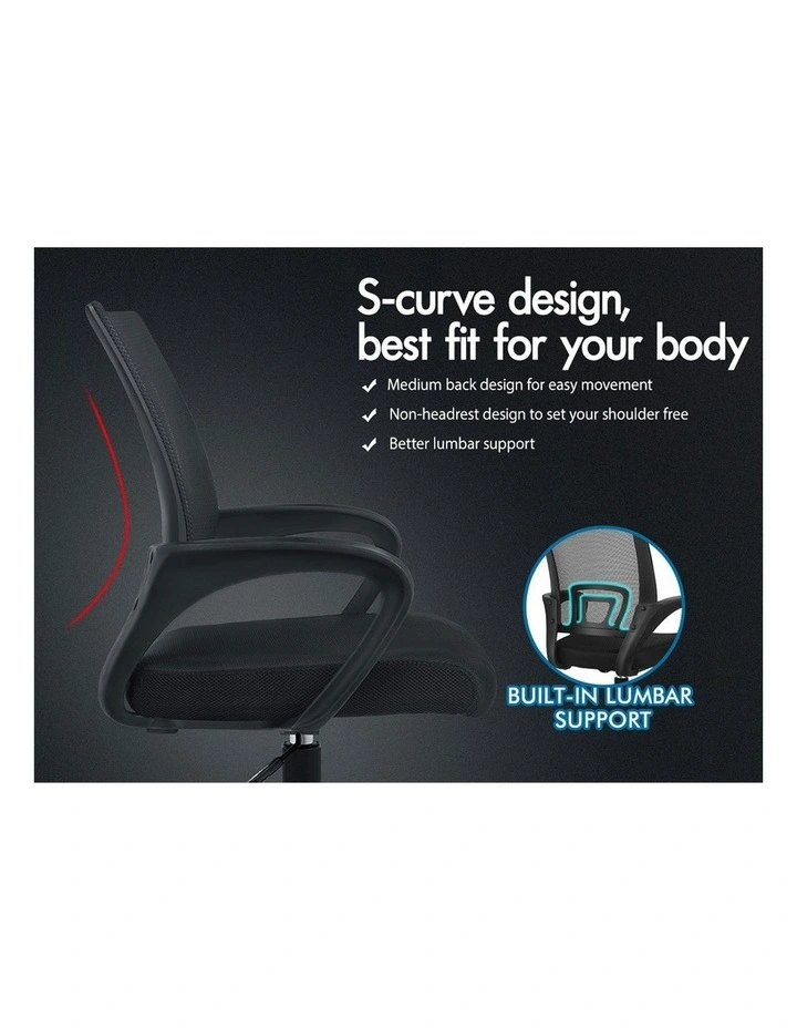 Mid Back Mesh Office Chair in Black image 3