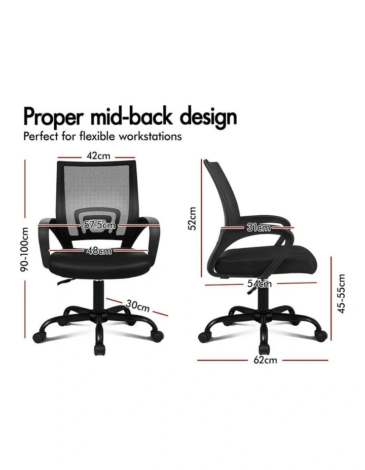 Mid Back Mesh Office Chair in Black image 7