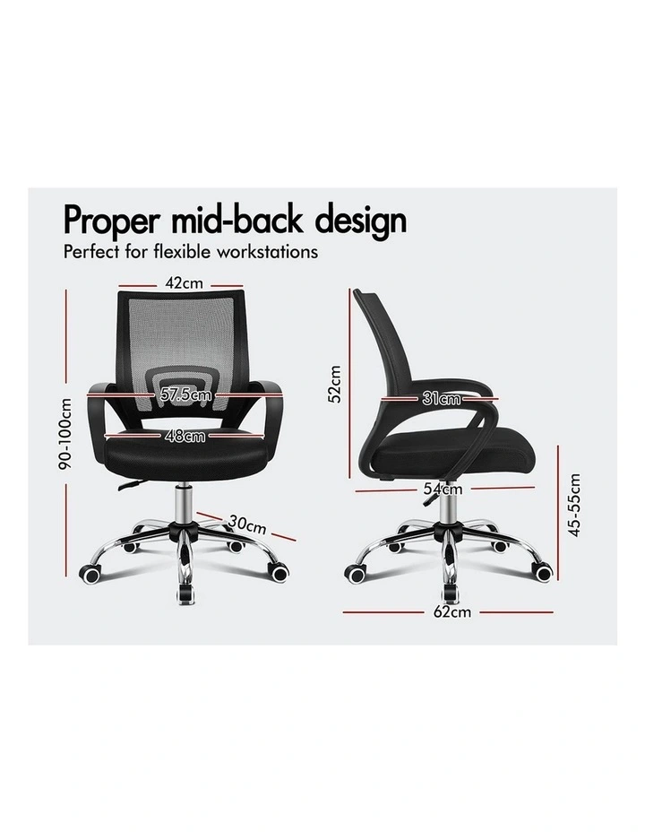 Mid Back Mesh Office Chair in Black image 7