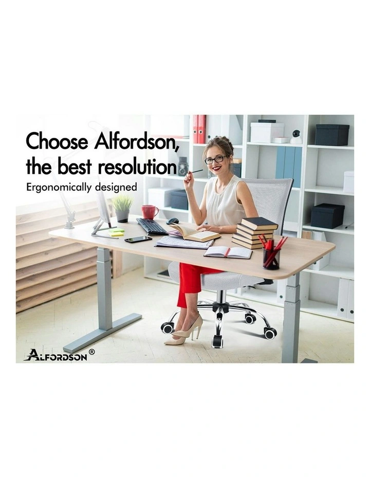 Mid Back Mesh Office Chair in Grey image 2