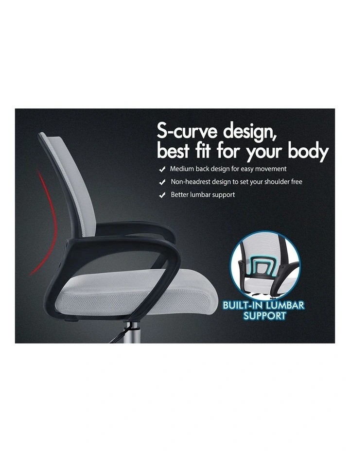 Mid Back Mesh Office Chair in Grey image 3