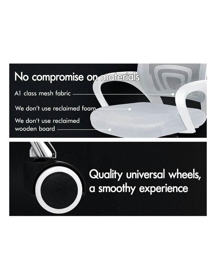 Mid Back Mesh Office Chair in White Grey image 4