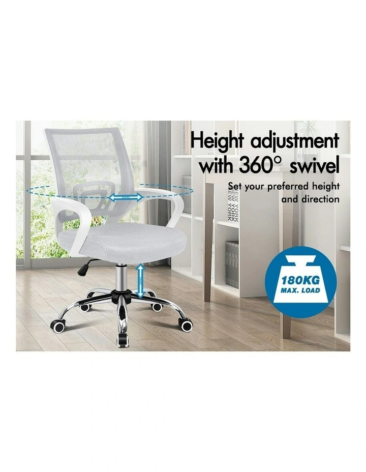 Mid Back Mesh Office Chair in White Grey image 5