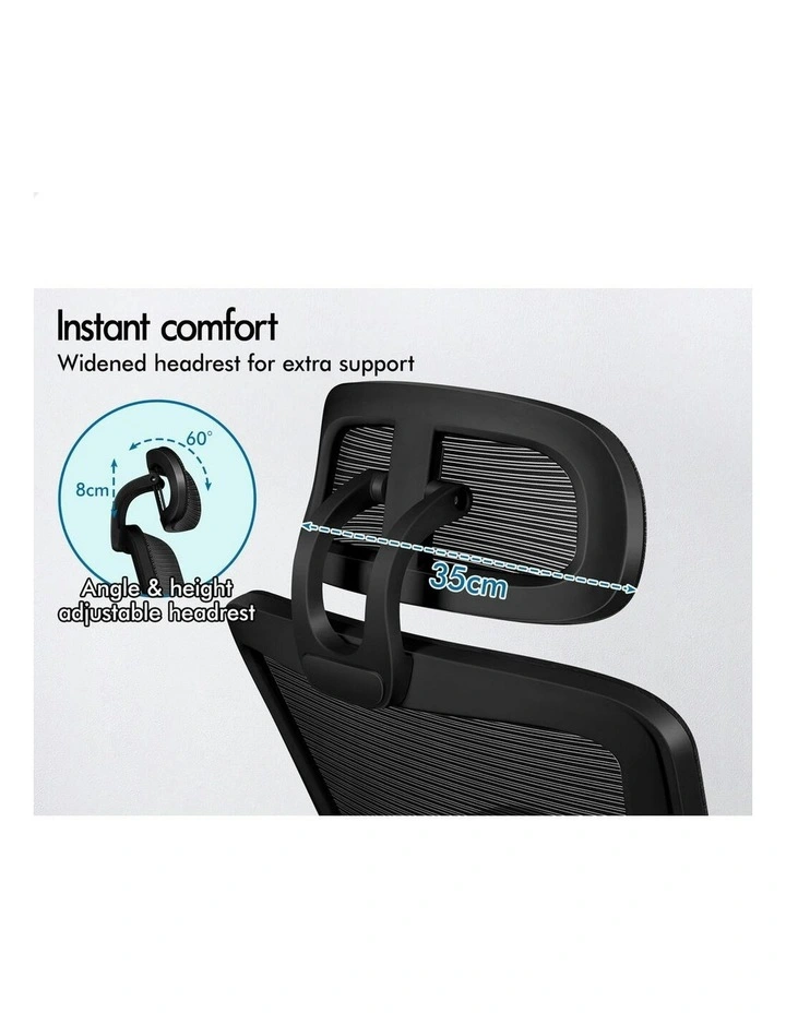 Mesh Office Chair Ergonomic Executive Computer Recliner in Black image 4