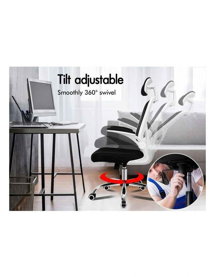 Computer Task Mesh Office Chair in Black White image 7