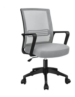 Mesh Mid Back Office Chair in Grey Black
