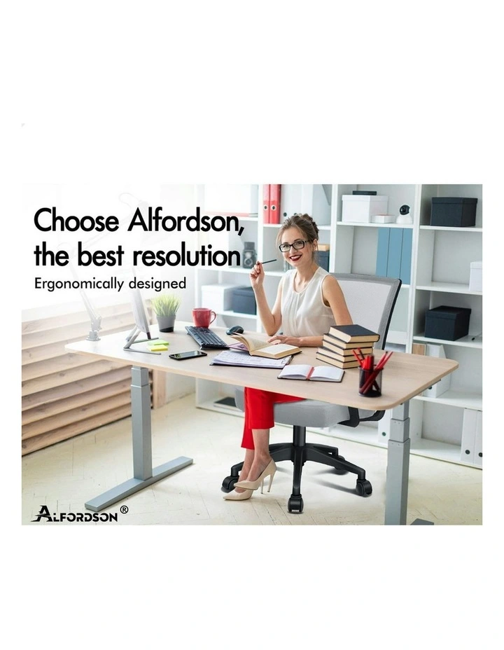 Mesh Mid Back Office Chair in Grey Black image 2