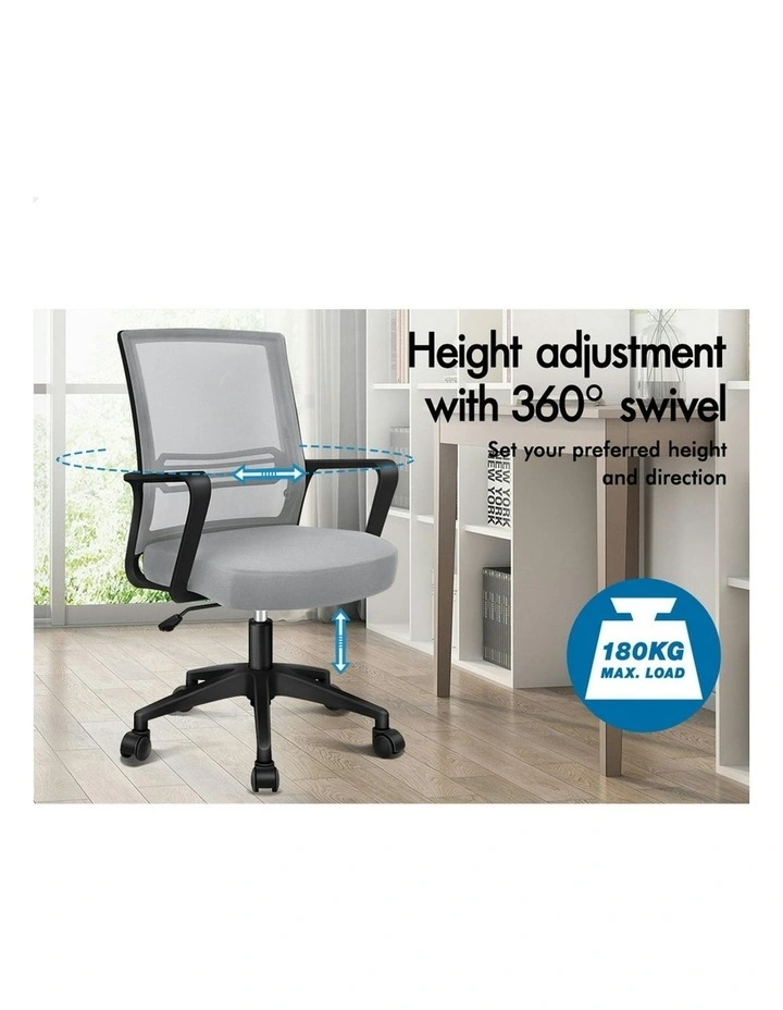 Mesh Mid Back Office Chair in Grey Black image 4
