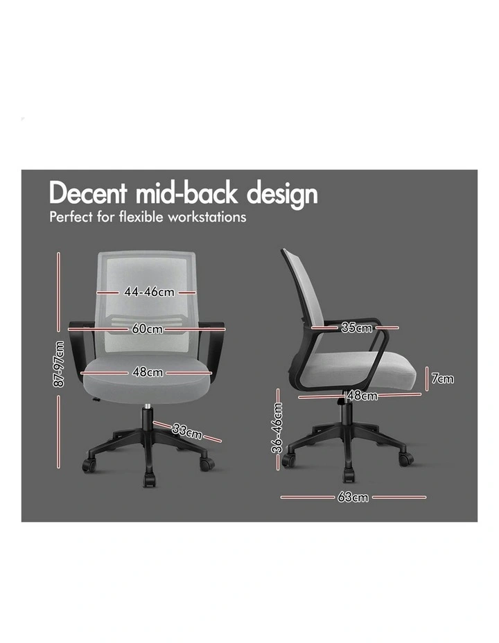 Mesh Mid Back Office Chair in Grey Black image 7