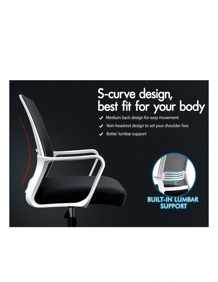 Mesh Mid Back Office Chair in Black White image 3