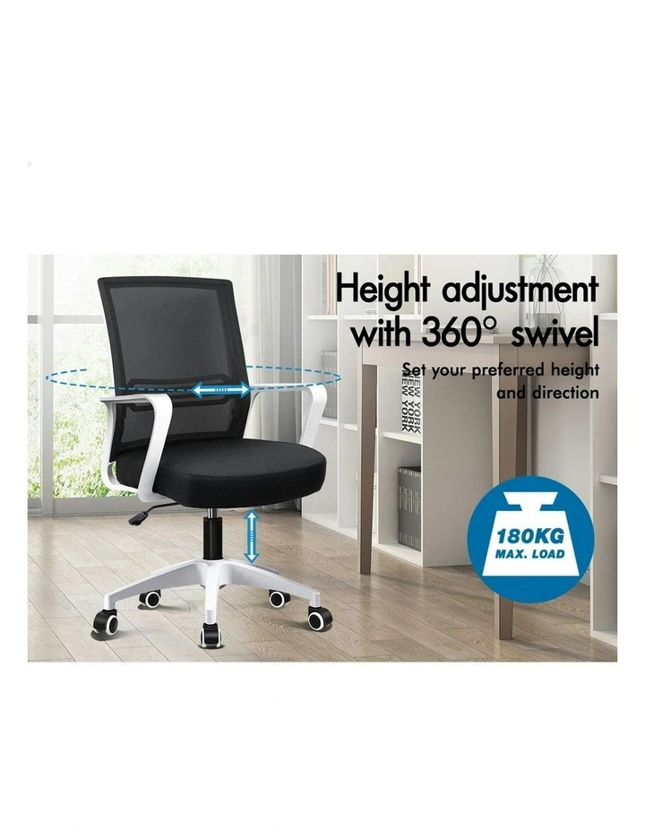 Mesh Mid Back Office Chair in Black White image 4