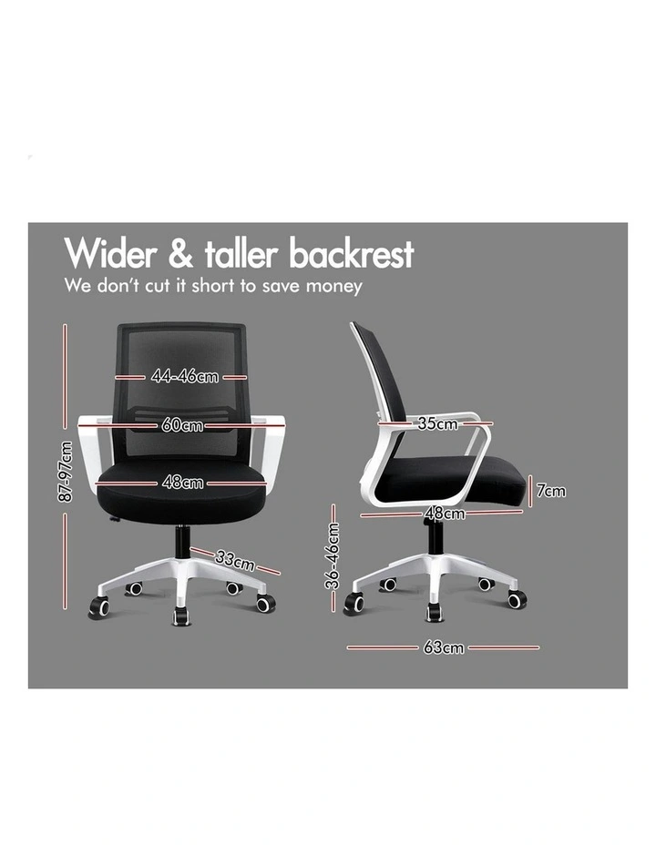Mesh Mid Back Office Chair in Black White image 7