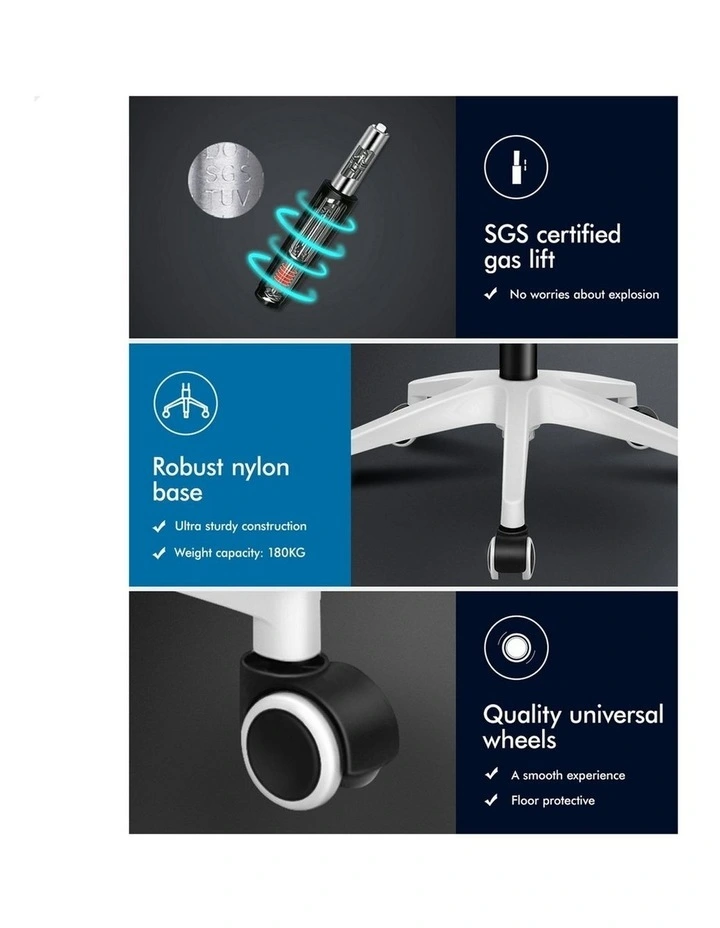 Mesh Mid Back Office Chair in White Grey image 5