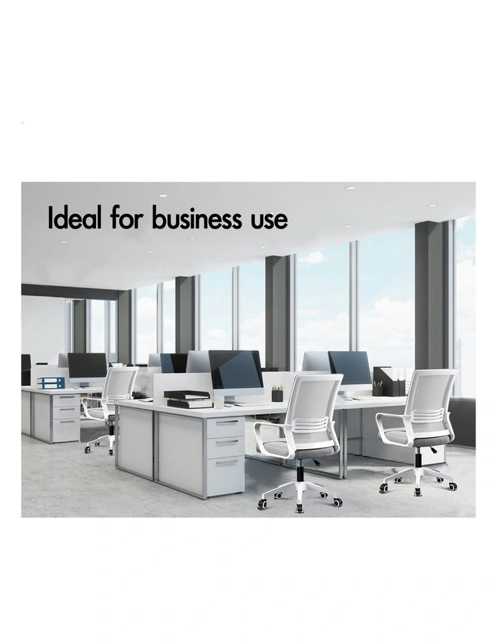 Mesh Mid Back Office Chair in White Grey image 7