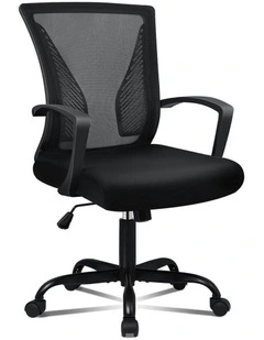 Mid Back Tilt Mesh Office Chair All in Black