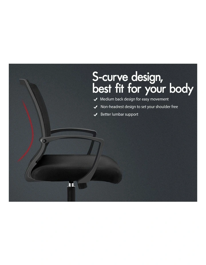 Mid Back Tilt Mesh Office Chair All in Black image 3