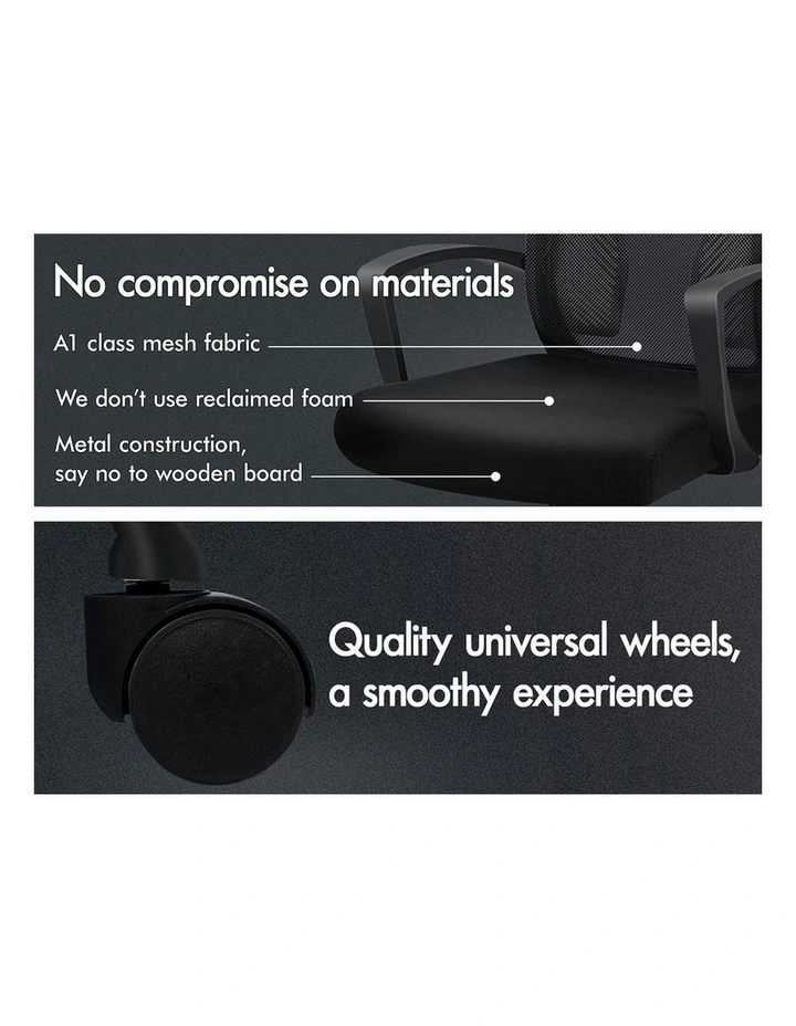 Mid Back Tilt Mesh Office Chair All in Black image 4