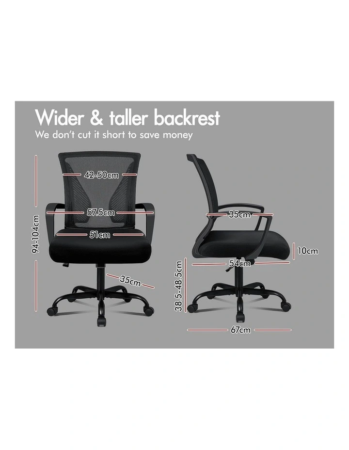 Mid Back Tilt Mesh Office Chair All in Black image 6