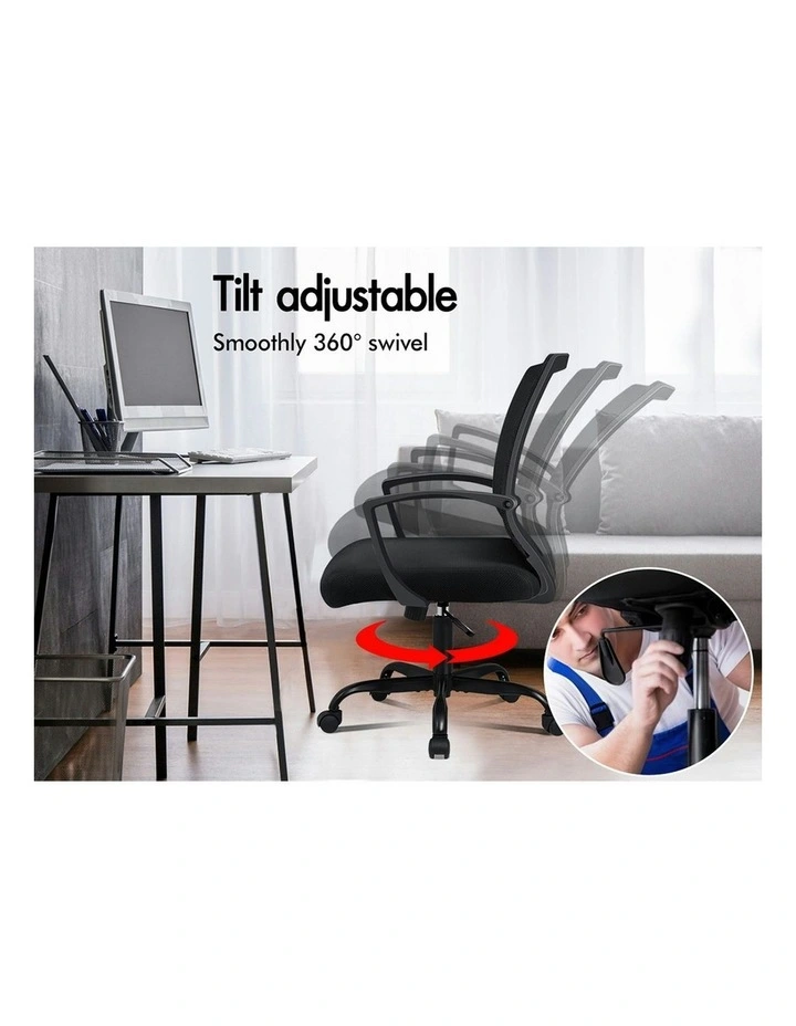 Mid Back Tilt Mesh Office Chair All in Black image 7