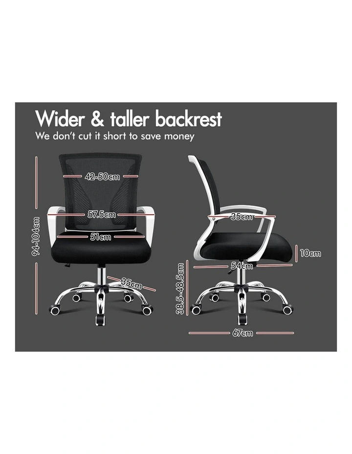 Mid Back Tilt Mesh Office Chair in Black White image 5