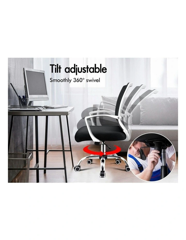Mid Back Tilt Mesh Office Chair in Black White image 6
