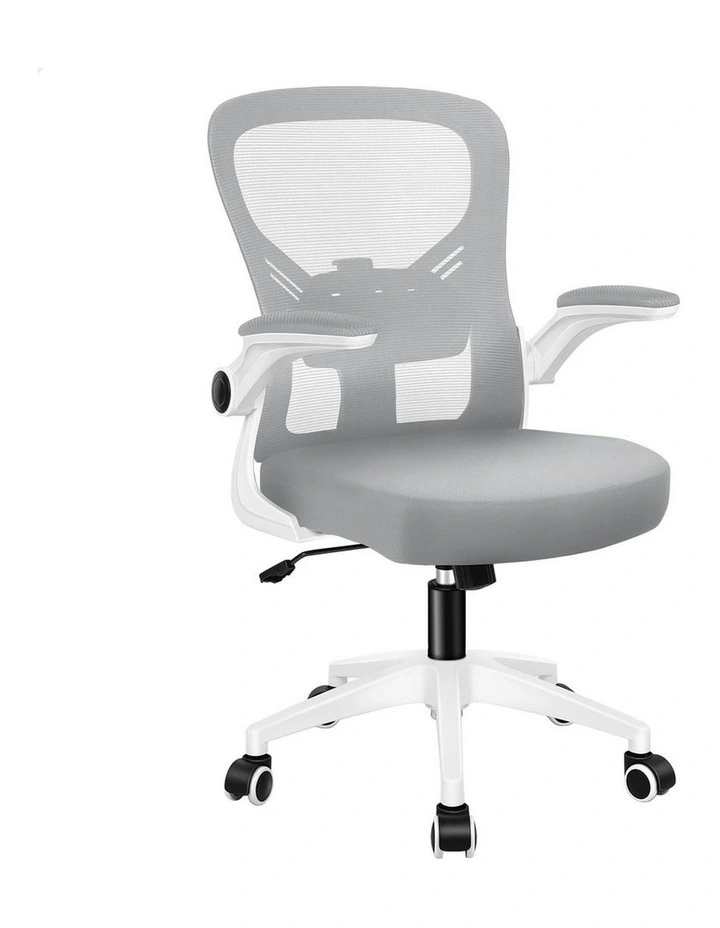 Mesh Mid Back Computer Office Chair in Grey White image 1