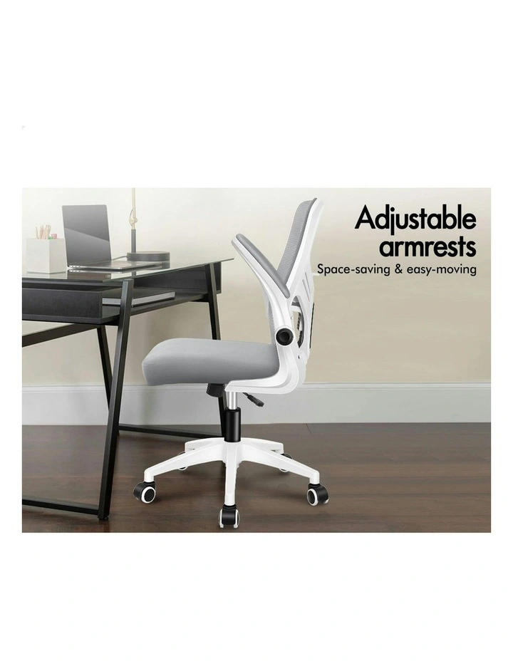 Mesh Mid Back Computer Office Chair in Grey White image 3