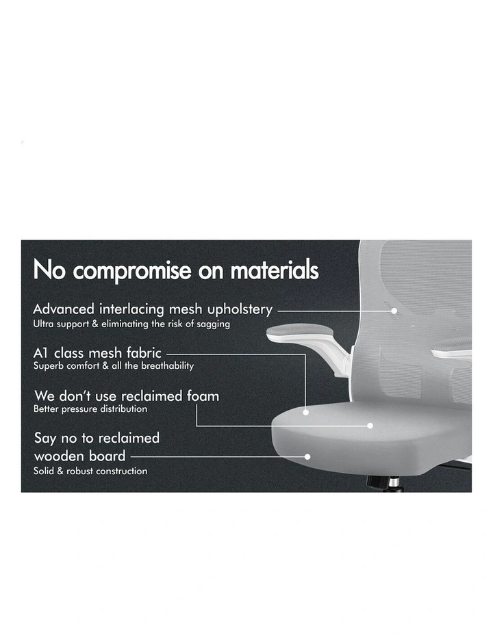 Mesh Mid Back Computer Office Chair in Grey White image 5