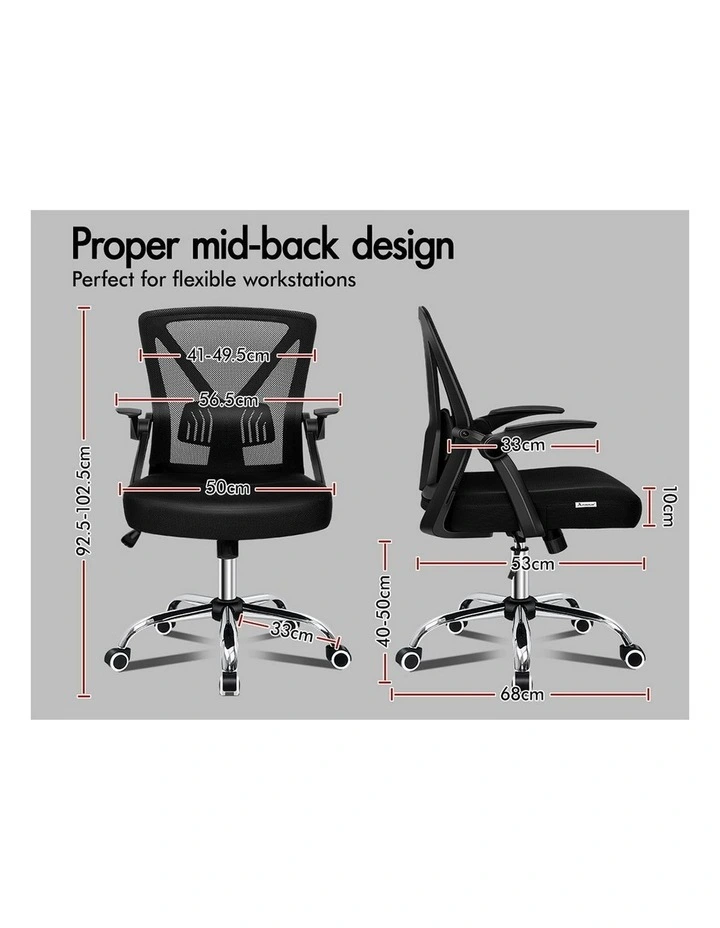 Tilt Adjustable Mid Back Mesh Office Chair in Black image 6
