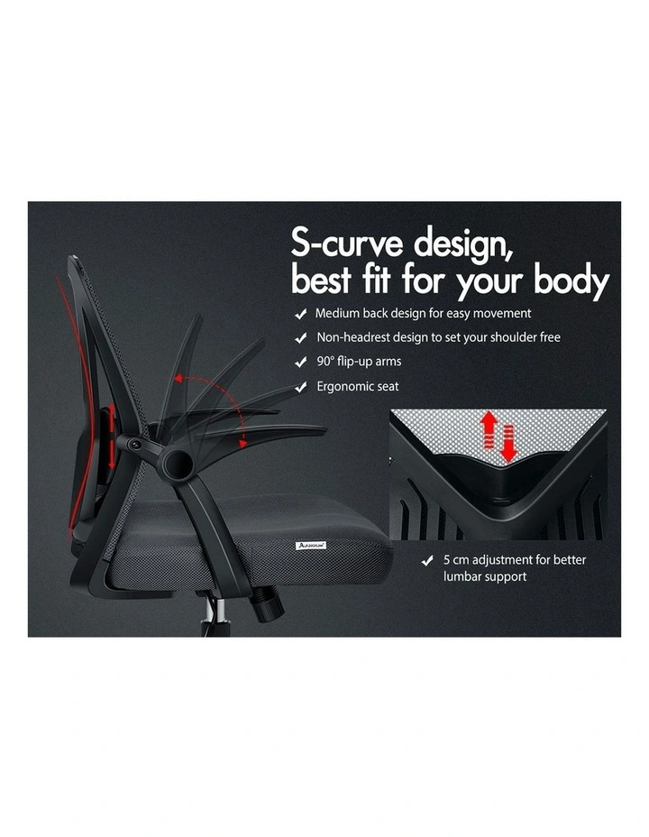 Tilt Adjustable Mid Back Mesh Office Chair in Dark Grey image 3