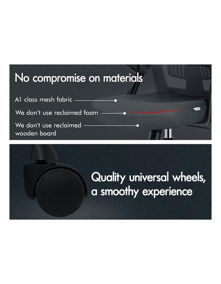 Tilt Adjustable Mid Back Mesh Office Chair in Dark Grey image 4