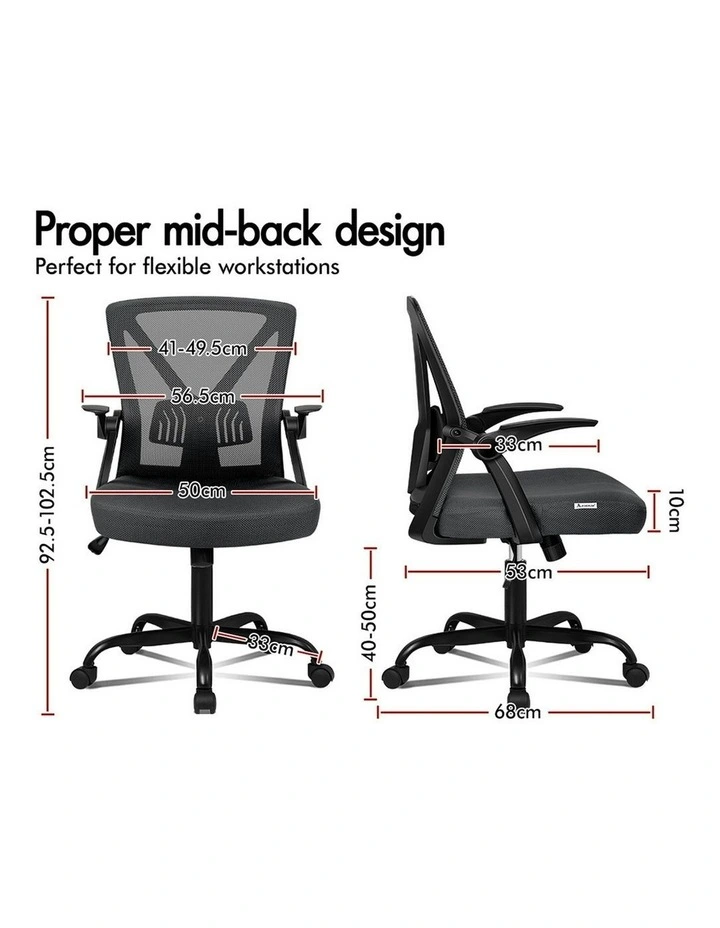 Tilt Adjustable Mid Back Mesh Office Chair in Dark Grey image 5