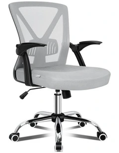 Tilt Adjustable Mid Back Mesh Office Chair in Black Grey