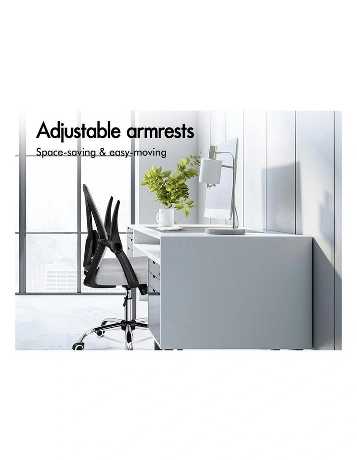 Tilt Adjustable Mid Back Mesh Office Chair in Black Grey image 3