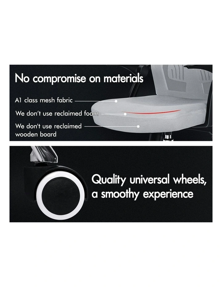 Tilt Adjustable Mid Back Mesh Office Chair in Black Grey image 4