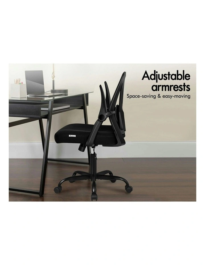 Tilt Adjustable Mid Back Mesh Office Chair All in Black image 4