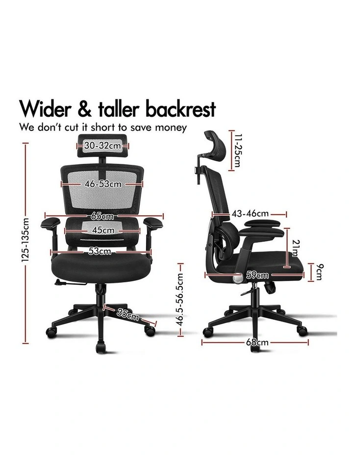 Ergonomic Computer Mesh Office Chair in Black image 6