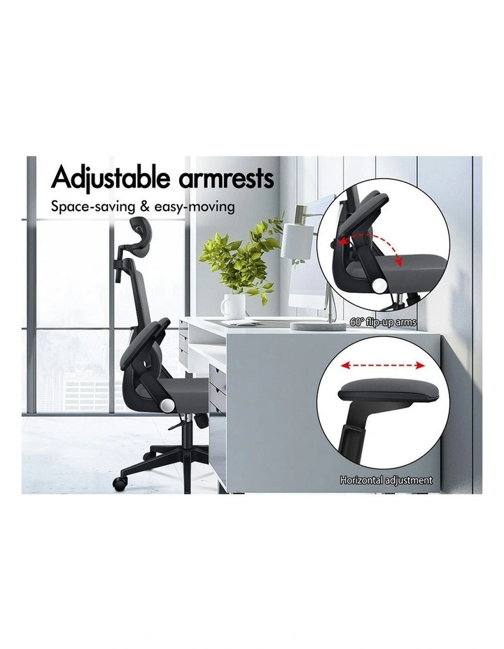 Ergonomic Computer Mesh Office Chair in Black Dark Grey image 4