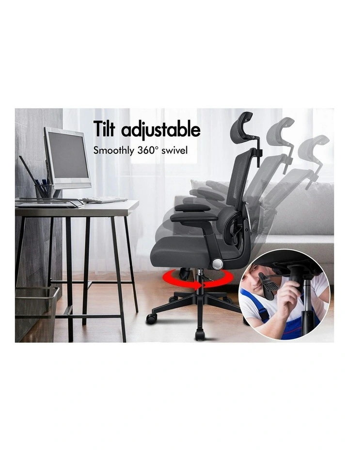 Ergonomic Computer Mesh Office Chair in Black Dark Grey image 7