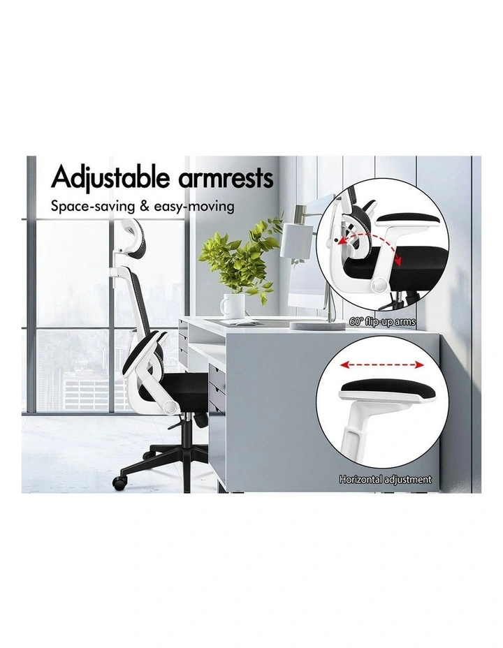 Ergonomic Computer Mesh Office Chair in Black White image 4