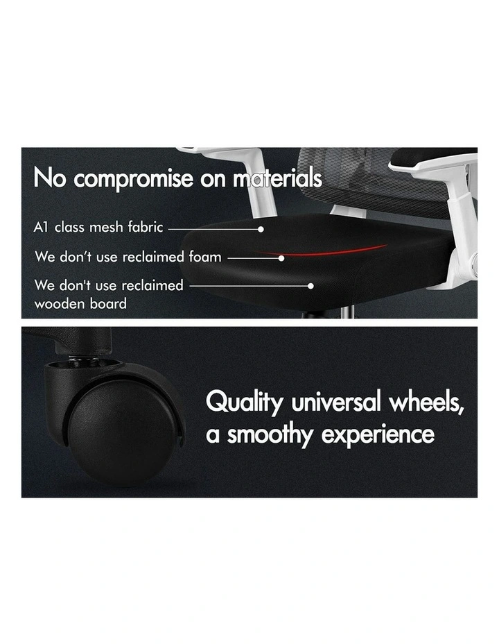 Ergonomic Computer Mesh Office Chair in Black White image 5