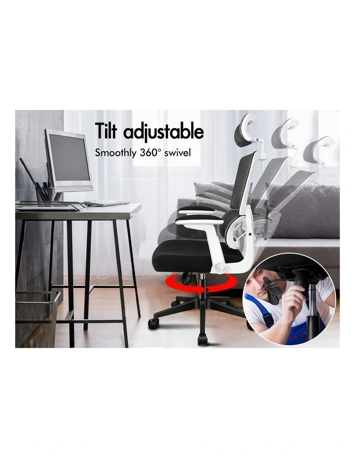 Ergonomic Computer Mesh Office Chair in Black White image 7