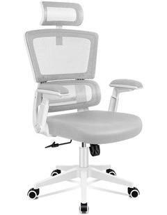 Ergonomic Computer Mesh Office Chair in White Light Grey