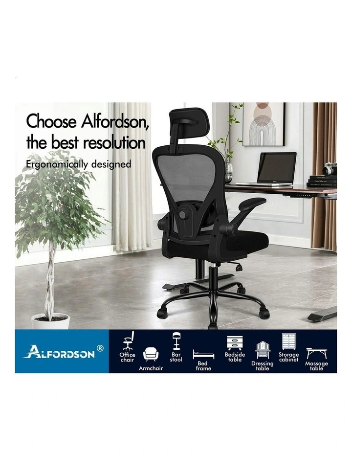 Executive Fabric Tilt Mesh Office Chair in Black image 2