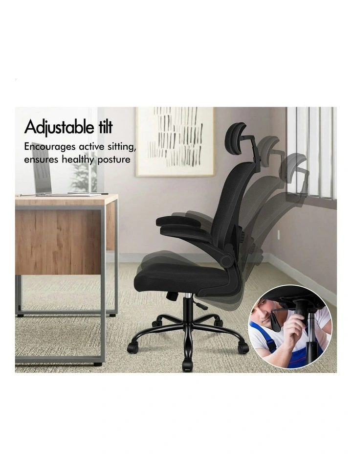 Executive Fabric Tilt Mesh Office Chair in Black image 4